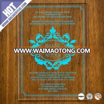 Hot sale PMMA wedding invitations cards